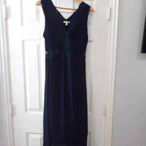 Long Lace Trim Maxi Dress